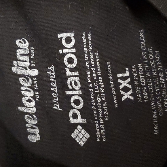 POLAROID logo black short sleeve graphic print tee shirt XXL Retro camera - Picture 2 of 5